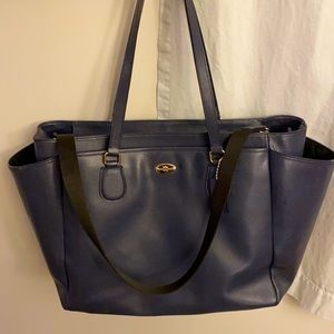 Coach navy blue baby bag